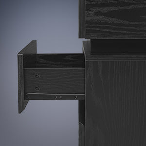 Nachtkastje met LED verlichting - 2 lades - Verstelbare Kleuren - Zwart