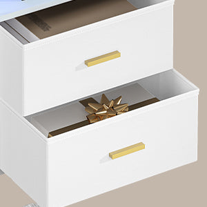 Nachtkastjes met LED & Oplaadstation - set van 2 - 2 lades - Wit