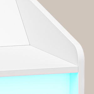 Nachtkastje met LED verlichting, onder oplag ruimte en 1 lade - Wit