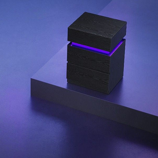 Nachtkastje met LED verlichting - 2 lades - Verstelbare Kleuren - Zwart